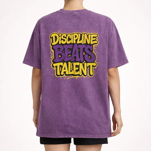 Celvian Discipline Beats Talent Oversized Tee (Purple) | Women's Celvian Discipline Beats Talent Oversized Tee (Purple) | Women's