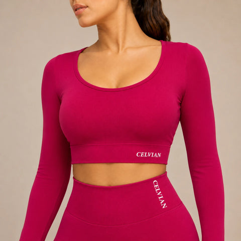 Raspberry Ascend Sculpt Long Sleeve Top