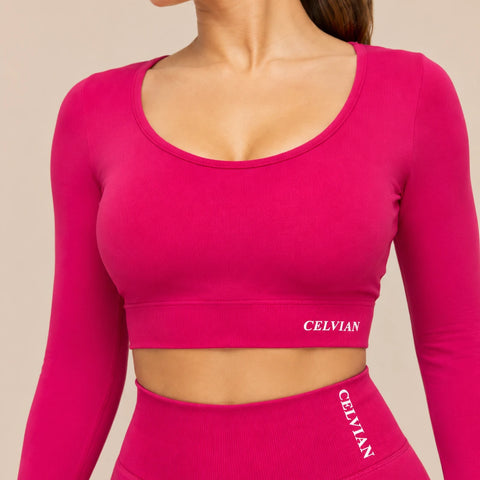 Raspberry Ascend Sculpt Long Sleeve Top
